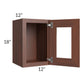 RTA Cambridge Saddle Glaze 12" x 18" Decorative Wall Cabinet with 1 Decorative End Panel