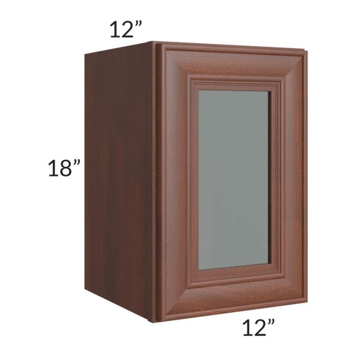 RTA Cambridge Saddle Glaze 12" x 18" Decorative Wall Cabinet with 2 Decorative End Panels