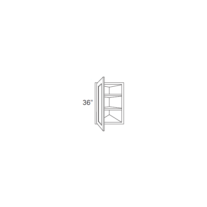 RTA Cambridge Saddle Glaze 12" x 36" Angle Wall Cabinet