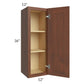 RTA Cambridge Saddle Glaze 12" x 36" Wall Cabinet with 1 Decorative End Panel