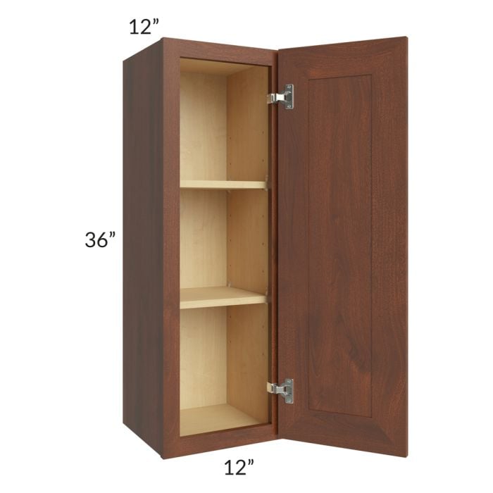 RTA Cambridge Saddle Glaze 12" x 36" Wall Cabinet with 1 Decorative End Panel
