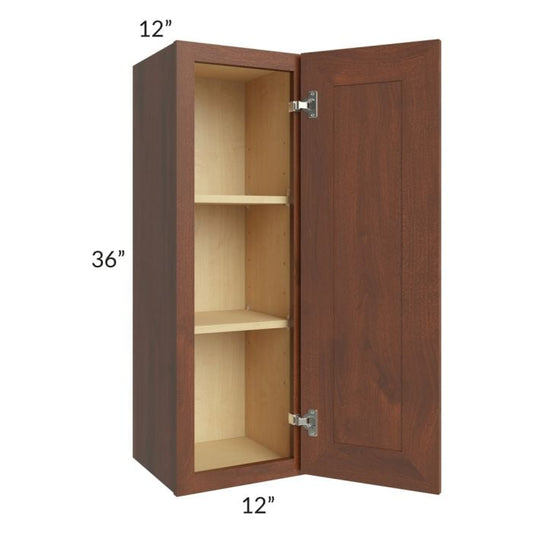 RTA Cambridge Saddle Glaze 12" x 36" Wall Cabinet with 2 Decorative End Panels