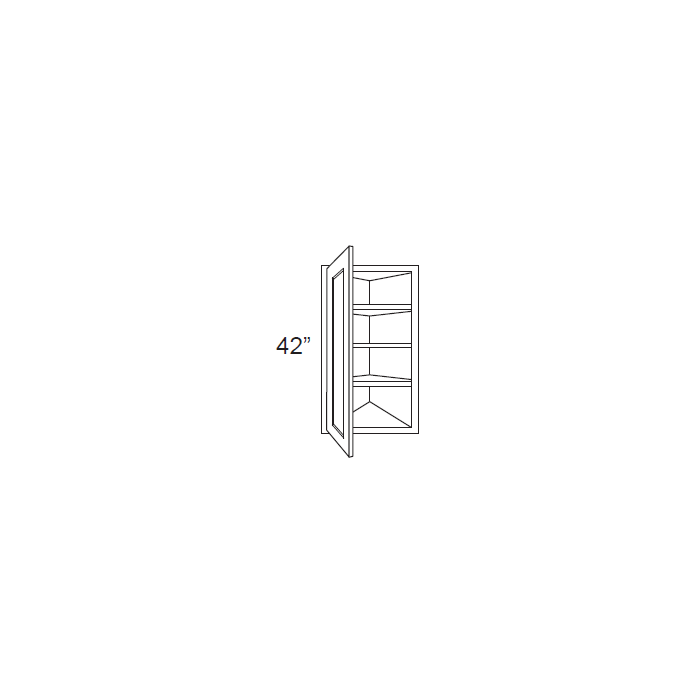 RTA Cambridge Saddle Glaze 12" x 42" Angle Wall Cabinet