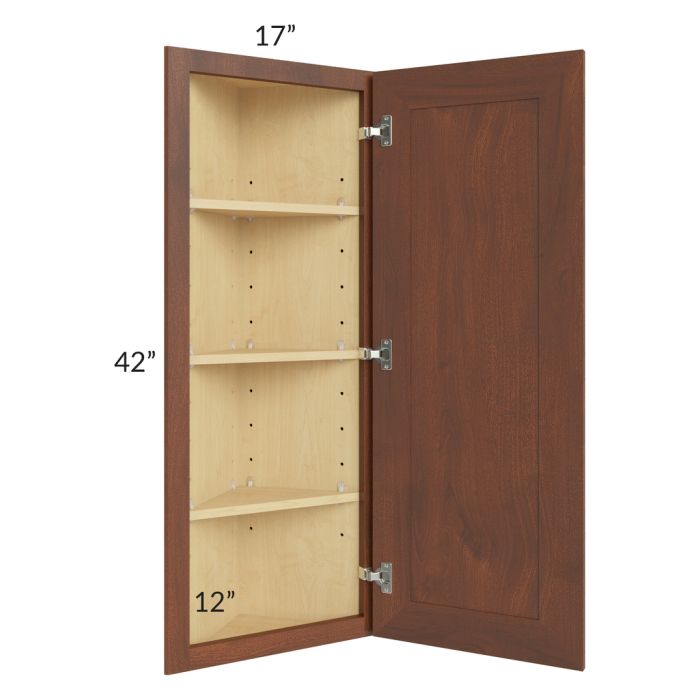 RTA Cambridge Saddle Glaze 12" x 42" Angle Wall Cabinet