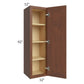 RTA Cambridge Saddle Glaze 12" x 42" Wall Cabinet with 1 Decorative End Panel