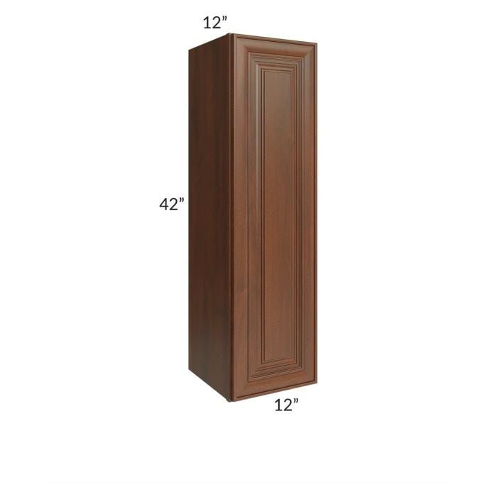 RTA Cambridge Saddle Glaze 12" x 42" Wall Cabinet with 2 Decorative End Panels