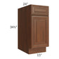 RTA Cambridge Saddle Glaze 15" Base Cabinet with 1 Decorative End Panel