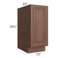 RTA Cambridge Saddle Glaze 15" Full Height Door Base Cabinet with 1 Decorative End Panel
