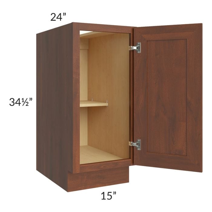 RTA Cambridge Saddle Glaze 15" Full Height Door Base Cabinet with 2 Decorative End Panels