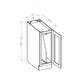 RTA Cambridge Saddle Glaze 15" Full Height Door Tray Divider Base Cabinet