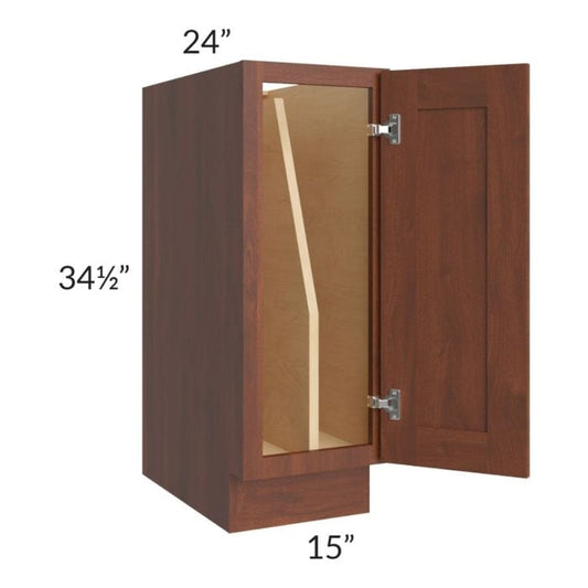 RTA Cambridge Saddle Glaze 15" Full Height Door Tray Divider Base Cabinet with 1 Decorative End Panel