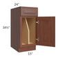 RTA Cambridge Saddle Glaze 15" Tray Divider Base Cabinet with 1 Decorative End Panel