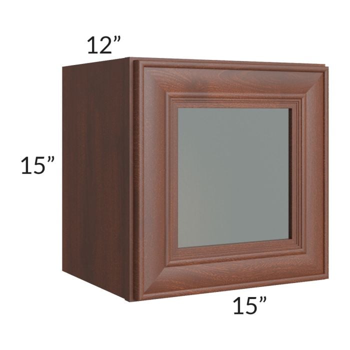 RTA Cambridge Saddle Glaze 15" x 15" Decorative Wall Cabinet with 1 Decorative End Panel