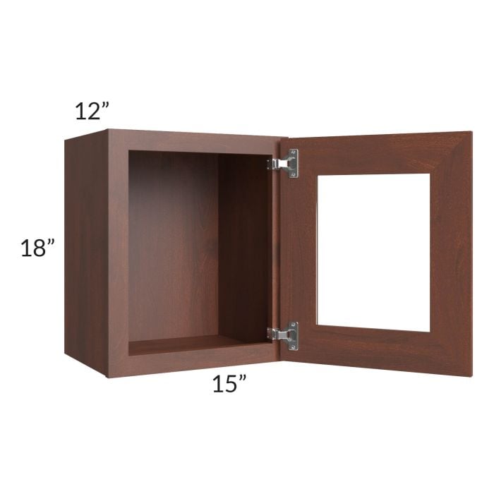 RTA Cambridge Saddle Glaze 15" x 18" Decorative Wall Cabinet with 1 Decorative End Panel