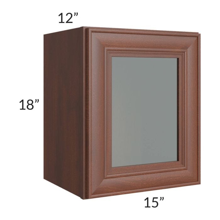 RTA Cambridge Saddle Glaze 15" x 18" Decorative Wall Cabinet with 2 Decorative End Panels
