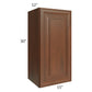 RTA Cambridge Saddle Glaze 15" x 30" Wall Cabinet with 1 Decorative End Panel