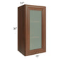 RTA Cambridge Saddle Glaze 15" x 30" Wall Glass Door Cabinet (Prepped for Glass Doors) with 2 Decorative End Panels