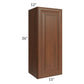 RTA Cambridge Saddle Glaze 15" x 36" Wall Cabinet with 1 Decorative End Panel