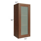 RTA Cambridge Saddle Glaze 15" x 36" Wall Glass Door Cabinet (Prepped for Glass Doors) with 1 Decorative End Panel