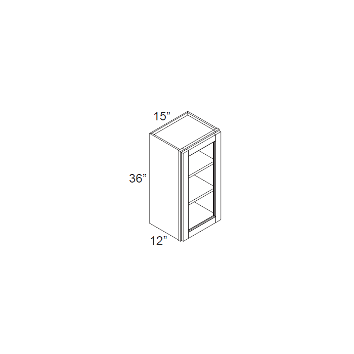 RTA Cambridge Saddle Glaze 15" x 36" Wall Glass Door Cabinet (Prepped for Glass Doors) with 2 Decorative End Panels
