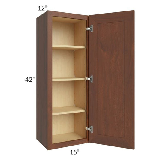 RTA Cambridge Saddle Glaze 15" x 42" Wall Cabinet with 2 Decorative End Panels