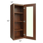 RTA Cambridge Saddle Glaze 15" x 42" Wall Glass Door Cabinet (Prepped for Glass Doors) with 1 Decorative End Panel