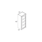 RTA Cambridge Saddle Glaze 15" x 42" Wall Glass Door Cabinet (Prepped for Glass Doors) with 2 Decorative End Panels