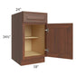 RTA Cambridge Saddle Glaze 18" Base Cabinet with 1 Decorative End Panel and 2 Roll Out Trays