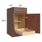 RTA Cambridge Saddle Glaze 18" Base Cabinet with 1 Rollout Tray and 2 Decorative End Panels