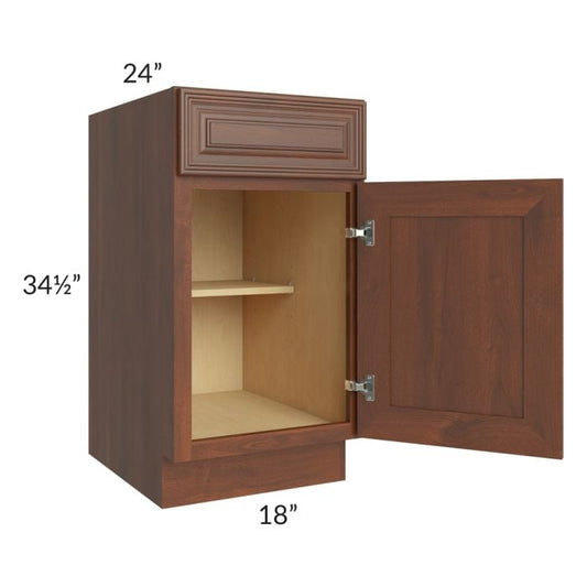 RTA Cambridge Saddle Glaze 18" Base Cabinet with 2 Decorative End Panels and 1 Roll Out Tray