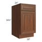 RTA Cambridge Saddle Glaze 18" Base Cabinet with 2 Decorative End Panels and 2 Roll Out Trays