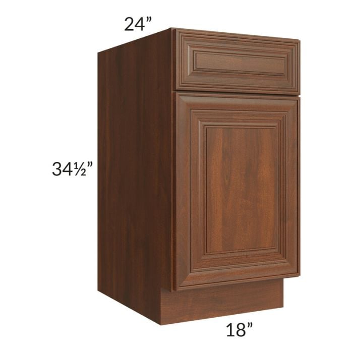 RTA Cambridge Saddle Glaze 18" Base Cabinet with 2 Decorative End Panels and 2 Roll Out Trays