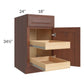 RTA Cambridge Saddle Glaze 18" Base Cabinet with 2 Rollout Trays