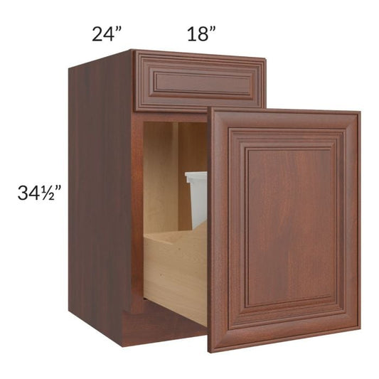 RTA Cambridge Saddle Glaze 18" Base Cabinet with Double Trashcan Pullout and 2 Decorative End Panels