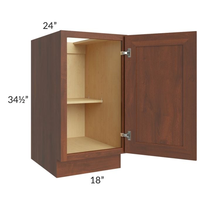RTA Cambridge Saddle Glaze 18" Full Height Door Base Cabinet with 1 Decorative End Panel