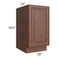 RTA Cambridge Saddle Glaze 18" Full Height Door Base Cabinet with 2 Decorative End Panels and 1 Roll Out Tray