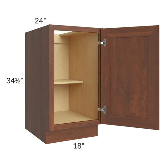 RTA Cambridge Saddle Glaze 18" Full Height Door Base Cabinet with 2 Decorative End Panels and 2 Roll Out Trays