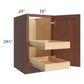 RTA Cambridge Saddle Glaze 18" Full Height Door Base Cabinet with 2 Rollout Trays and 2 Decorative End Panels