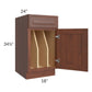 RTA Cambridge Saddle Glaze 18" Tray Divider Base Cabinet with 1 Decorative End Panel