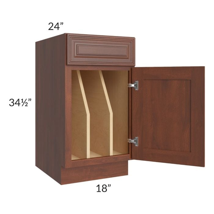 RTA Cambridge Saddle Glaze 18" Tray Divider Base Cabinet with 2 Decorative End Panels