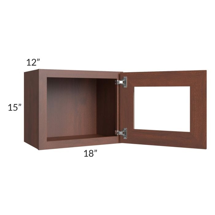 RTA Cambridge Saddle Glaze 18" x 15" Decorative Wall Cabinet with 2 Decorative End Panels