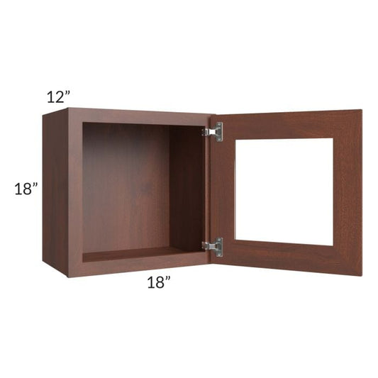 RTA Cambridge Saddle Glaze 18" x 18" Decorative Wall Cabinet with 1 Decorative End Panel