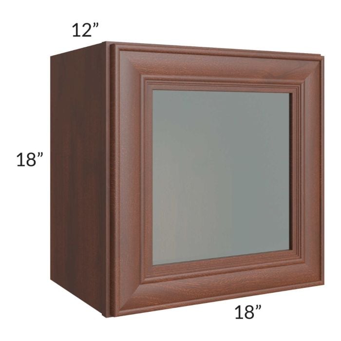 RTA Cambridge Saddle Glaze 18" x 18" Decorative Wall Cabinet with 2 Decorative End Panels