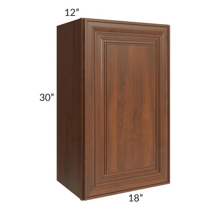 RTA Cambridge Saddle Glaze 18" x 30" Wall Cabinet with 1 Decorative End Panel