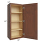 RTA Cambridge Saddle Glaze 18" x 42" Wall Cabinet with 1 Decorative End Panel