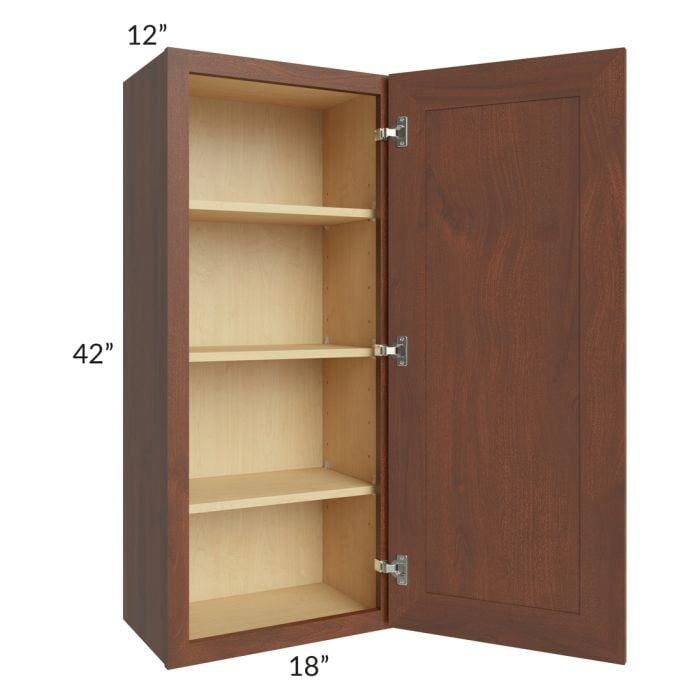 RTA Cambridge Saddle Glaze 18" x 42" Wall Cabinet with 1 Decorative End Panel