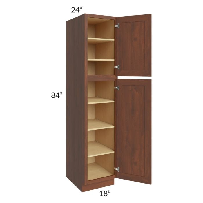 RTA Cambridge Saddle Glaze 18" x 84" x 24" Wall Pantry Cabinet