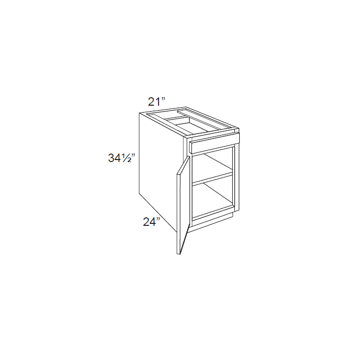 RTA Cambridge Saddle Glaze 21" Base Cabinet with 2 Roll Out Trays
