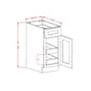 RTA Cambridge Saddle Glaze 21" Base Cabinet with 2 Rollout Trays