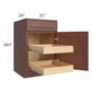 RTA Cambridge Saddle Glaze 21" Base Cabinet with 2 Rollout Trays with 2 Decorative End Panels